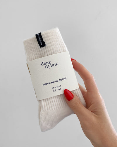 Wool Home Socks - Ivory