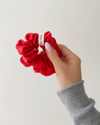 Cherry Silk Scrunchie