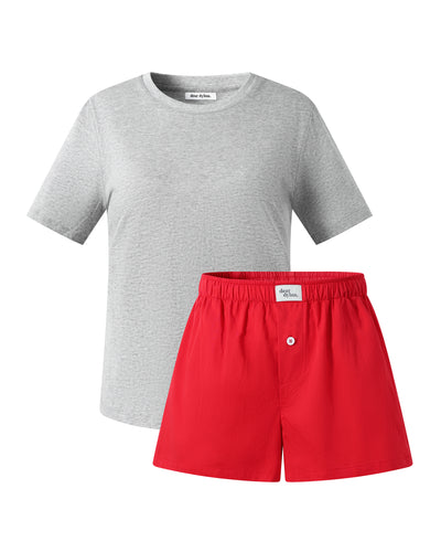 Cherry Boxer Short and Dylan Tee Set