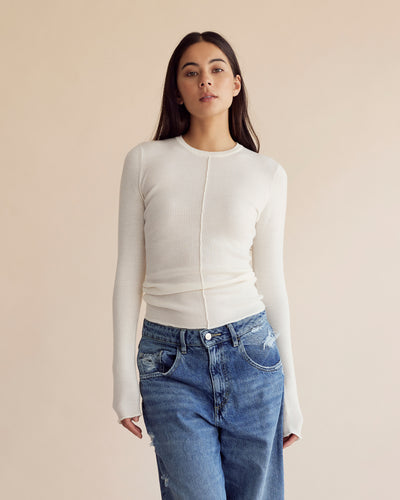 Merino Long Sleeve Knit - Ivory