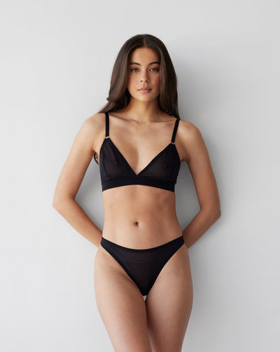 Recycled Mesh Bralette - Noir