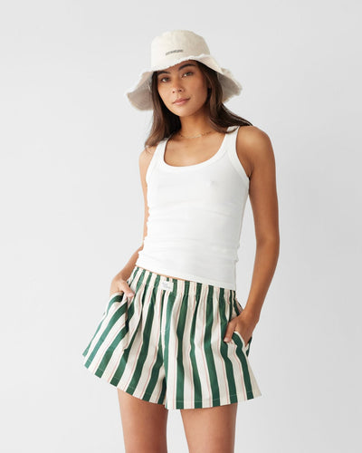 Cotton Boxer Short - Bistro Stripe