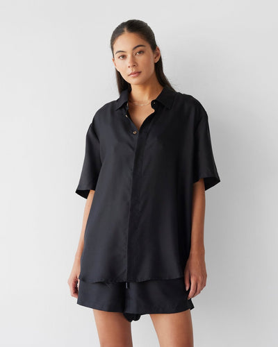 Silk Twill Shirt - Noir