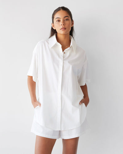 Lawn Oversized Shirt - Blanc